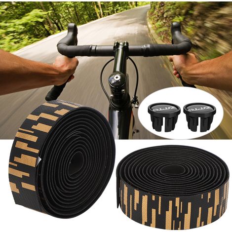 Ruban de guidon vélo en mousse EVA antidérapant, absorbant les chocs - Accessoire cyclisme couleur Or Noir (1/5)