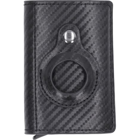 Porte-cartes anti-perte en alliage d'aluminium RFID, étui à cartes de crédit noir carbone avec localisateur iOS