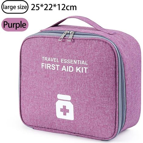 Kit D'Urgence Et De Prévention - Sac Organisateur Pour Premiers Secours - Tissu Oxford Ripstop - 25x22x12 cm - Pour Usage Intérieur Extérieur Et Voyage - 1 Pièce (1/2)