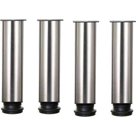 Lot de 4 pieds de meubles rglables en acier inoxydable hauteur 25 cm pour canap table armoires couleurs multiples YYV (1/4)