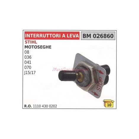 Interruttore a leva STIHL motosega 08 036 041 070 J15/17 026860