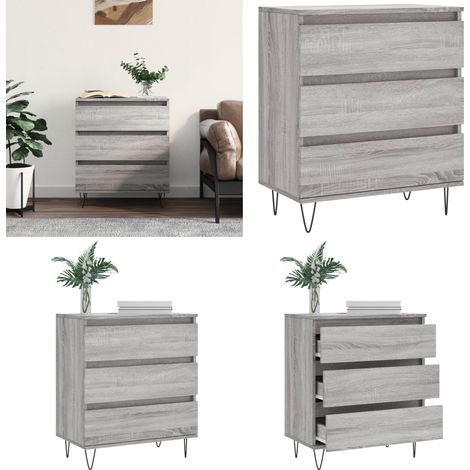 Buffet Sonoma gris 60x35x70 cm Bois d'ingénierie - Buffet Design Moderne - Buffet Cuisine - Armoire Rangement - Meuble Salon - Mobilier Gris - Home & Living (1/5)