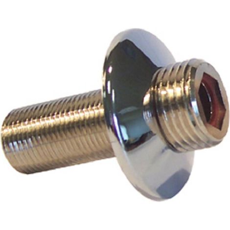 Sanitaire-Distribution – Raccord droit avec rosace mâle/mâle – Laiton chromé brillant – Filetage M1/2'' et M3/4'' – Raccord esthétique pour robinetterie (1/3)