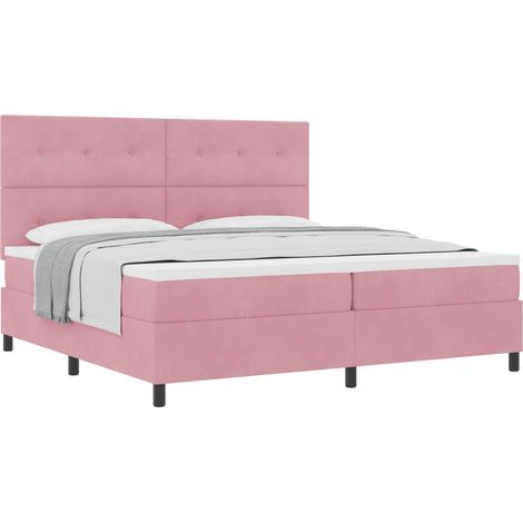 Maison Exclusive - Letto a molle con testiera Rosa 200 x 200 cm Velluto (1/5)