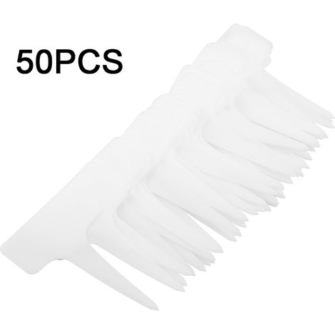 50 Étiquettes de Jardin en Plastique Blanc pour Plantes, Marqueurs de Type T pour Pépinière et Pelouse (1/5)