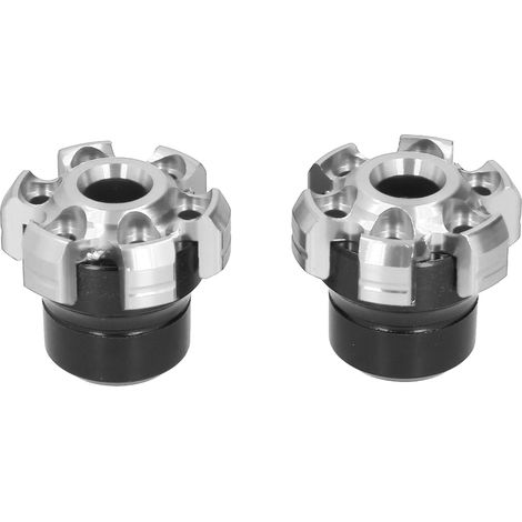 Lot de 2 protections de cadre et de fourche de roue, en alliage d'aluminium CNC, universelles pour motos et vélos, couleur argent. (1/5)