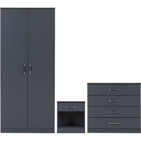 Dakota Trio Bedroom Set - Dark Grey