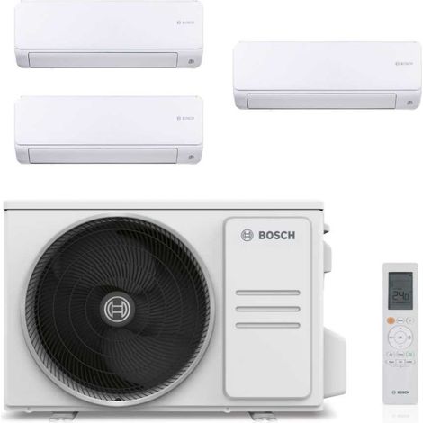 Bosch – Climatiseur réversible tri-split 6,2 kW – Efficacité énergétique A++ – Pour surfaces jusqu'à 100m² – Technologie inverter