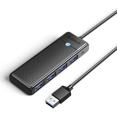 Hub USB-A Orico PAPW4A-C3, docking station con 4 porte USB-A 3.0 - Nero (1/5)
