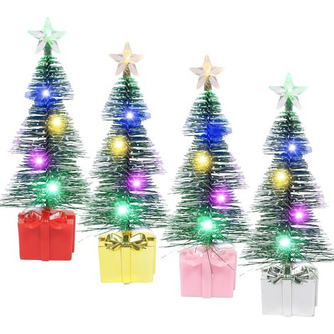 Mini Sapin de Noel Lumineux LED, 4 pièces Petit Sapin de Noël Artificiel, Mini Sapin de Noël, Sapin Artificiel, Petit Sapin de Noel Lumineux LED, Decoration Noel, Deco Table Noel (1/5)
