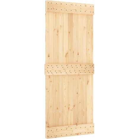 Porte coulissante NARVIK, naturelle et noire, 85 x 210 cm (152,5 cm)