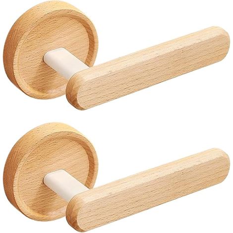 Lot de 2 Embrasses de Rideaux Adhésives, Crochets de Fenêtre en Bois Vintage, Supports de Rangement sans Perçage pour Bandeaux, Fixation Murale pour la Maison, le Salon, la Douche, Décoration (1/5)