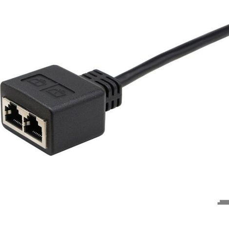 Adaptateur Rj45 - 1 Vers 2 Ports - Mâle-Femelle - 15 Cm - Pcb Épaissi - Noyau Plaqué Or (1/4)
