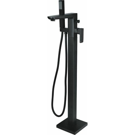 Brayton Square Freestanding Bath Shower Mixer Tap Matte Black (1/3)