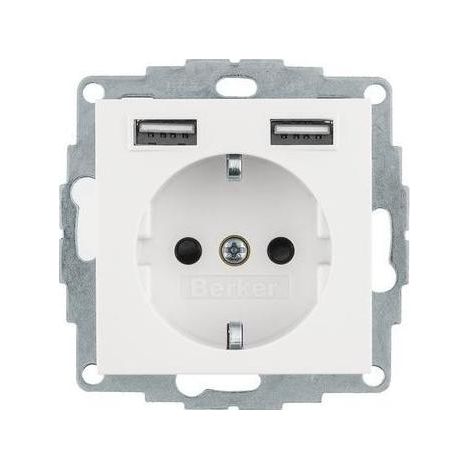 Berker Steckdose SCHUKO/USB, S.1/B.x, pw mt. 48031909 (1/5)