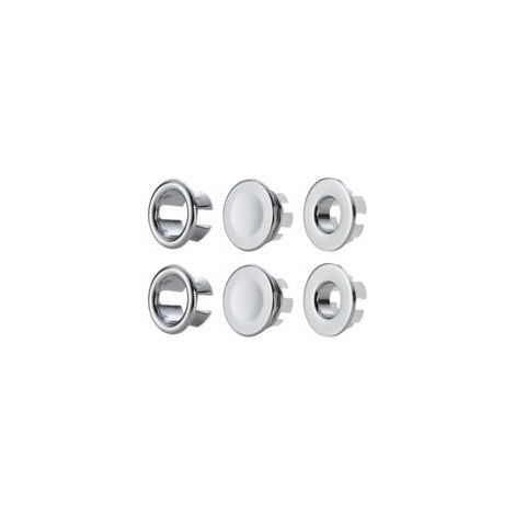 Ensemble de 6 pièces pour trop-plein d'évier, comprenant une bague de trop-plein, un bac de trop-plein et des accessoires pour éviers ronds. Couvercle d'évier en cuivre. Convient aux salles de bains,  (1/4)