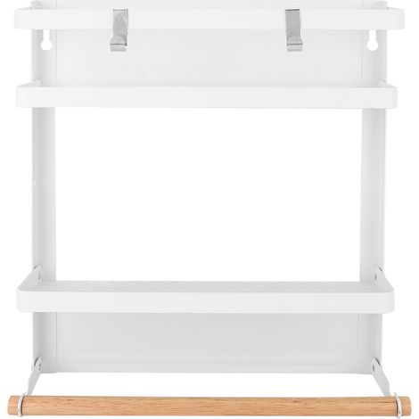 Étagère pliante multifonction blanche pour réfrigérateur, rangement magnétique suspendu à accrocher (1/5)