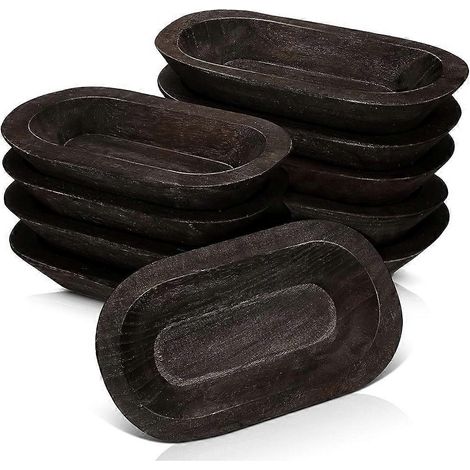Lot de 10 bols à pâte en bois pour loisirs créatifs et décoration de style campagnard (1/5)