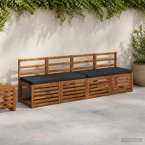 vidaXL 1-Piece Bench Cushion VUGHT 100% Polyester Black (1/5)
