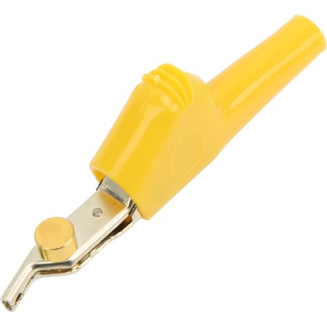 Pince crocodile tel comm test serre-fil sans dénuder à aiguille ouverture 25mm J.60043 jaune (1/5)