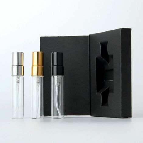 Elegante schwarze Parfümbox – 10 Stück – 6 x 8 x 1,6 cm – Luxuriöse Geschenkverpackung für Flakons (1/5)