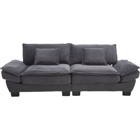 Canapé double moderne simple Velours Gris Foncé ZIPSOFA Canapé Canapé Canapé (1/5)