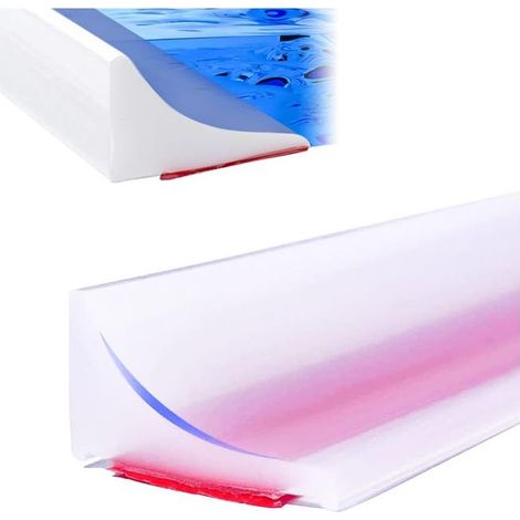 Joint de douche autocollant, arrêt d'eau de douche, barrage d'étanchéité de seuil de douche de salle de bain de cuisine (transparent, 200 cm) (1/5)