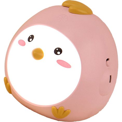 Veilleuse tactile poussin poule rose mignonne innovante LED recharge USB lampe de chevet chambre (1/4)