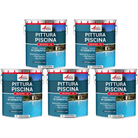 Vernici impermeabilizzanti per piscine -  ARCAPOOL - 24 - 5 x 10 L Bianco - ARCANE INDUSTRIES (1/2)