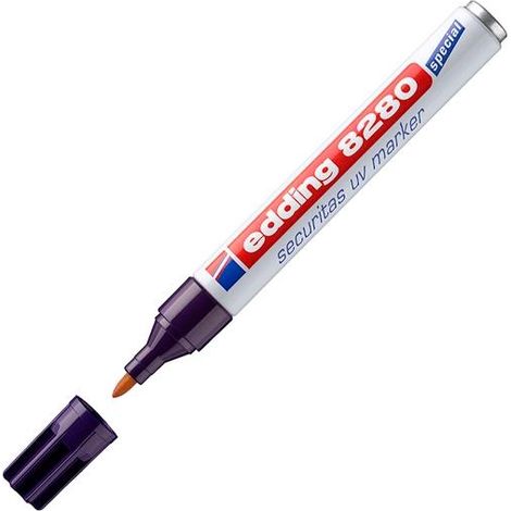 EDDING MARCADOR DE SEGURIDAD ULTRAVIOLETA PERMANENTE PUNTA REDONDA
