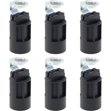 Lot de 6 Douilles E14 pour Ampoules en Forme de Bougie, 250V 2A, Base en Plastique pour Fabrication de Luminaires et Réparation de Suspensions (1/4)