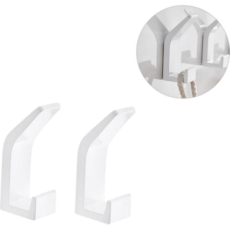 5 Stück Wandhaken, Doppel-Handtuchhaken, Wandgarderobe, Huthaken, Handtuchhalter für Badezimmer, Schlafzimmer – Weiß