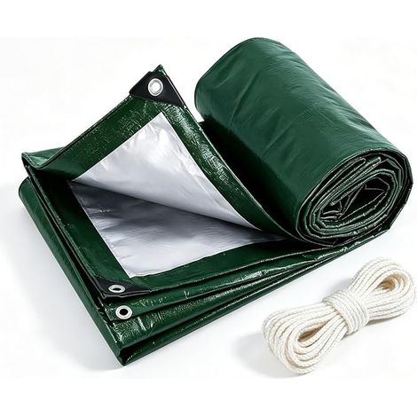 Bâche imperméable de camion avec œillets - 3 x 3 m - Bâche de protection en tissu - Bâche de protection - Résistante à la déchirure - Stabilisée aux UV - Pour meubles de jardin, trampoline, camping (1/5)