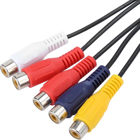 2 Pièces Câble Vidéo AV pour Samsung TV LCD, 3.5+2.5 vers 5 RCA, Double Extrémité pour Signal Composant (1/5)