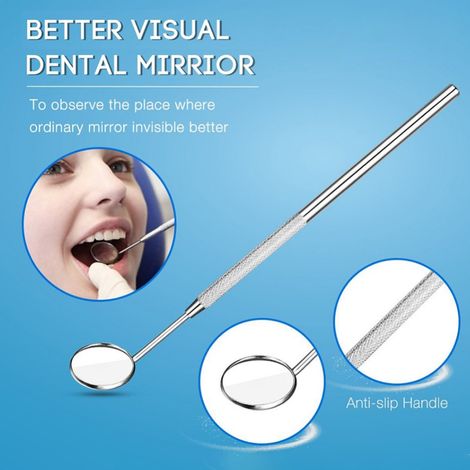 Miroir Dentaire en Acier Inoxydable pour Dentiste et Soins Bucco-dentaires (1/5)