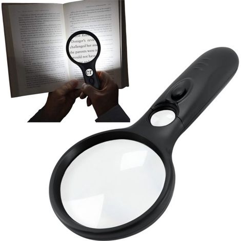 Lupa LED portátil con iluminación integrada. Lupa para la identificación de joyas. Lupa para trabajos de precisión. 22,99 x 10,59 cm. Adecuada para que personas mayores y profesionales puedan leer y a (1/5)