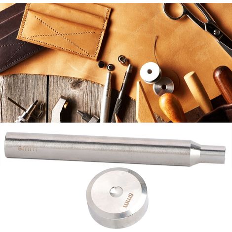 8-mm-Doppelnietwerkzeug für die Lederverarbeitung, Edelstahlnieten, Nietstifte, Nietstangen, Niettisch-Set (1/5)