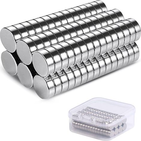 60PCS Petits Aimants de Frigo,6mm x 3mm, Neodyme, Mini, Puissant Punaise Métalliques pour Réfrigérateur,Images,Bricolage,Carte,Tableau Blanc,Calendrier (1/5)