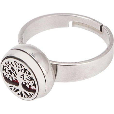 Aromatherapie-Fingerring, verstellbar, Edelstahl, modisch, tragbar, Mini-Fingerring für ätherische Öle für Damen, Typ 1YMMR (1/5)