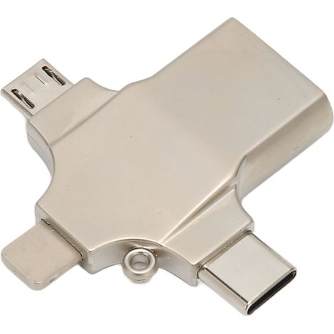 Adaptateur OTG 3 en 1 Type-C, Micro USB, Lightning vers USB, 10 Gbps max, alliage zinc, pour transfert et charge (1/5)