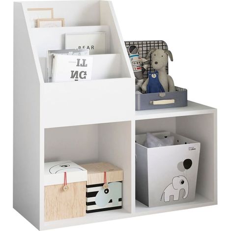 Libreria Cameretta Bambini Legno Scaffale 5 Ripiani Porta Giocattoli Libri Rivis (1/5)