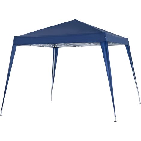 Tonnelle de Jardin 3x3m Pop up Tente Pliable Acier Polyester imperméabilisé Anti UV avec Sac de Transport Bleu