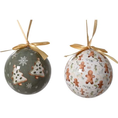 Decoris Pallina di Natale Multicolore d. 8 cm con Nastro per Appendere