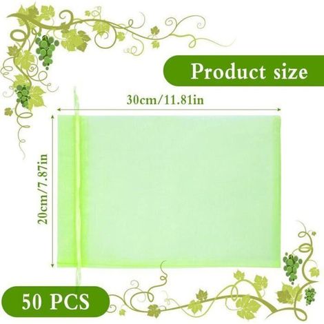 Schutzbeutel für Obst – 20 x 30 cm, Insekten-/Vogelschutznetz, für Garten/Pflanzen, 100er-Packung – Beutel mit Etikett (1/4)