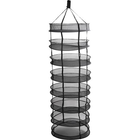Filet de Séchage 8 Étages pour Herbes et Bourgeons, Rack Détachable et Pliable pour Hydroponie