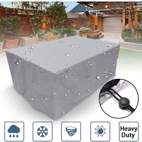 Housse de protection rectangulaire pour mobilier de jardin – Tissu Oxford 210D imperméable – Dimensions : 205 × 104 × 71 cm – Résistante aux UV et à la poussière (1/5)