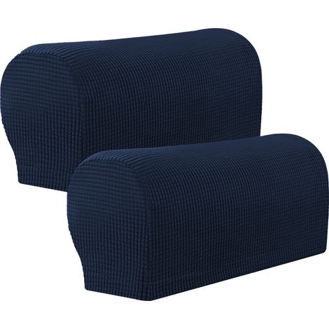 Lot de 4 housses d'accoudoirs élastiques pour canapé, antidérapantes, convenant aux chaises et pouvant servir de housses de protection pour les meubles (bleu) (1/5)