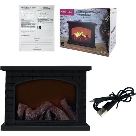 LED fireplace light simulating a hearth, retro Christmas string lights, ideal for living rooms, courtyards, balconies and parks. (1/5)