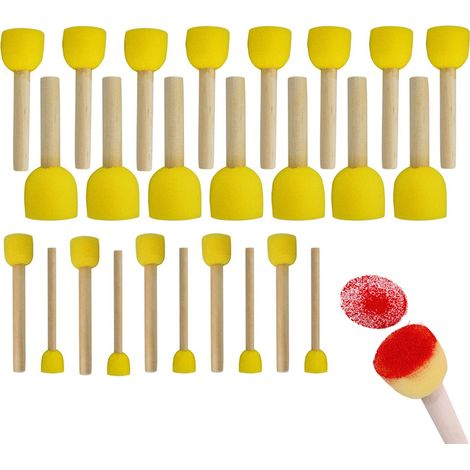 Ensemble de pinceaux en éponge ronds, outil de peinture rond pour enfants, idéal pour les graffitis et le bricolage en maternelle. (1/5)