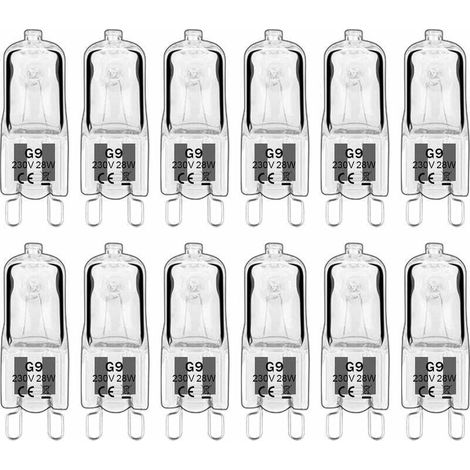 YMYNY 12 pièces G9 Lampes halogènes, ampoules G9 230V 28W 480lm, 2800K blanc chaud, ampoules à capsule dimmable, sans scintillement [Classe énergétique G]